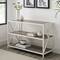 Walker Edison Gray Wash/White Metal X-Frame Industrial Wood Bookshelf